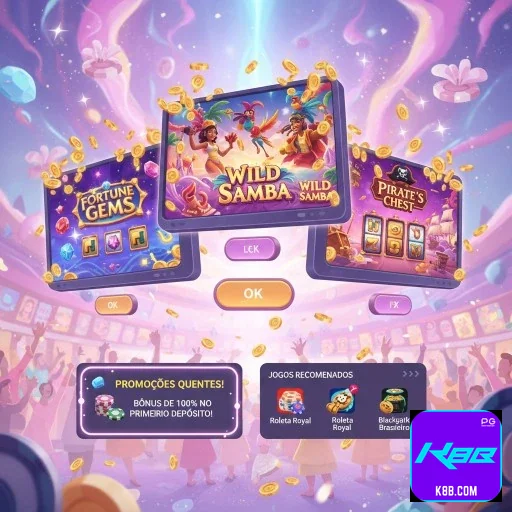 Usuário acessando k8b.com com login seguro