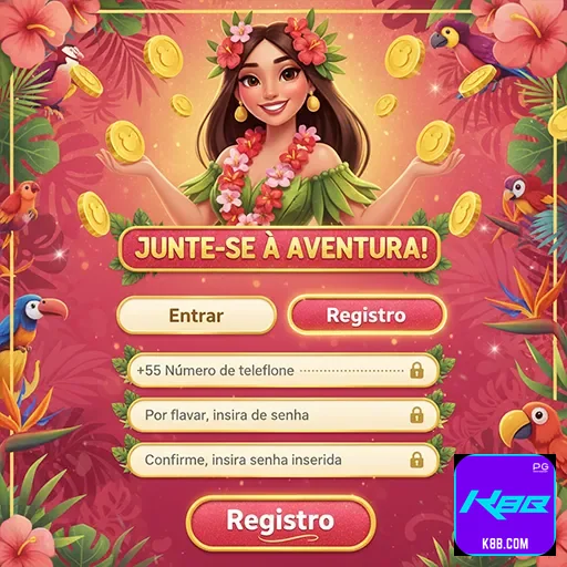 Tela de login k8b.com em celular com acesso seguro