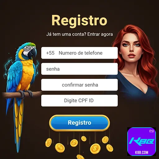 Tela da plataforma k8b.com no mobile em entrada direta
